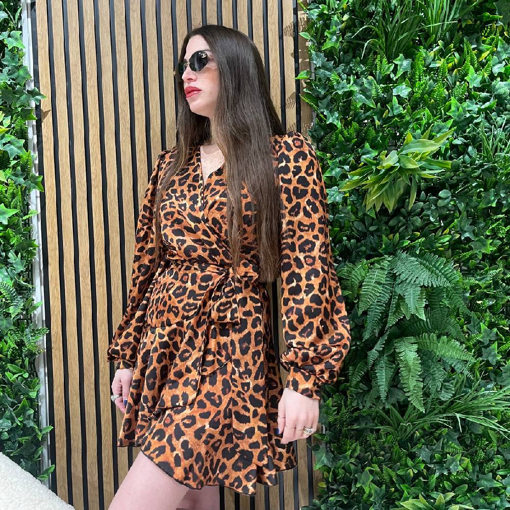 Lovely Sisters Abito a portafoglio animalier Sconti questo mese