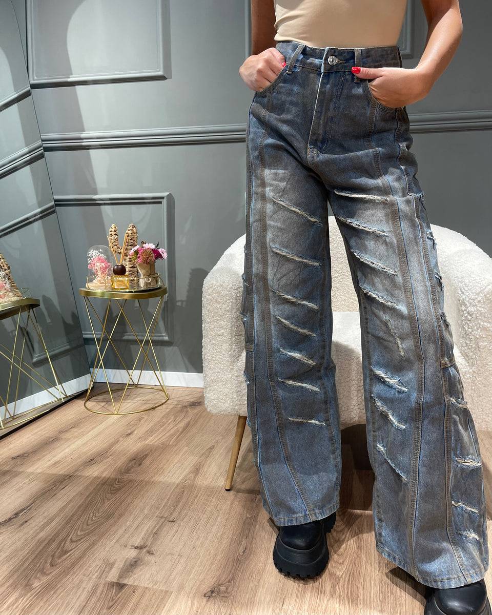 Lovely Sisters Jeans multi strappi Hotsell