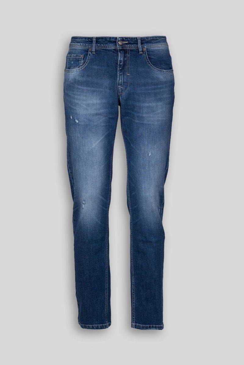 Luca Bertelli Jeans in denim stone washed Vendita Calda