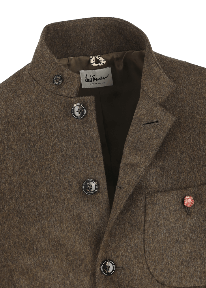 Luis Trenker Blazer in loden con colletto alla coreana Lusandro In Vendita