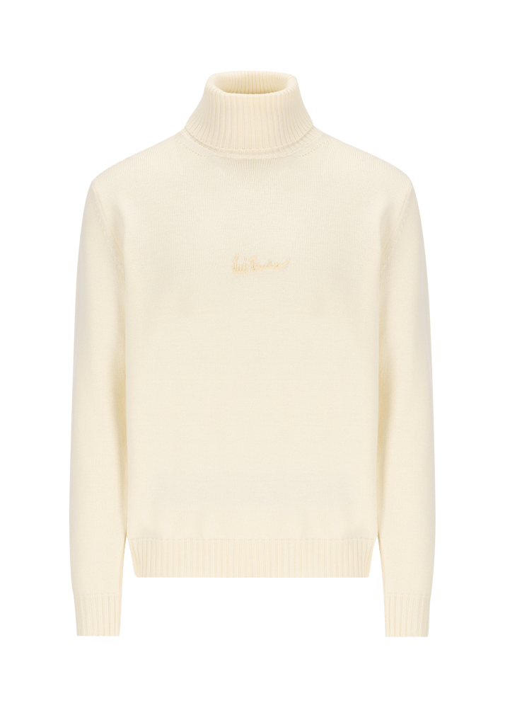Luis Trenker Pullover a collo alto in lana merino Luwalbert Nuovo