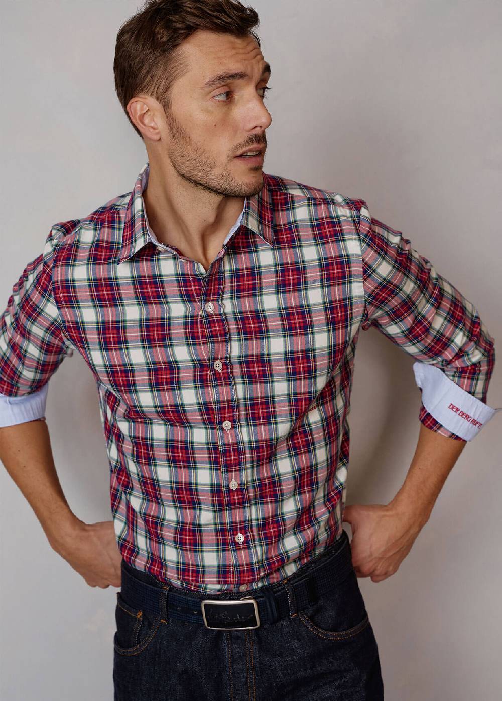 Luis Trenker Camicia con motivo a quadri Lubodo Vendita