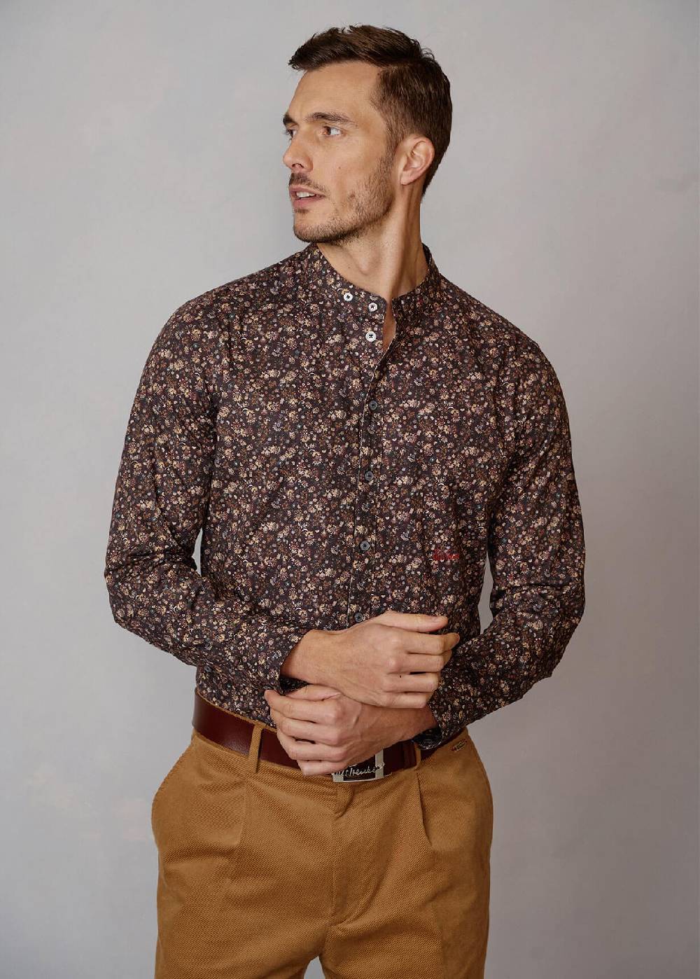 Luis Trenker Camicia con motivo floreale Lubernet Pezzi Unici