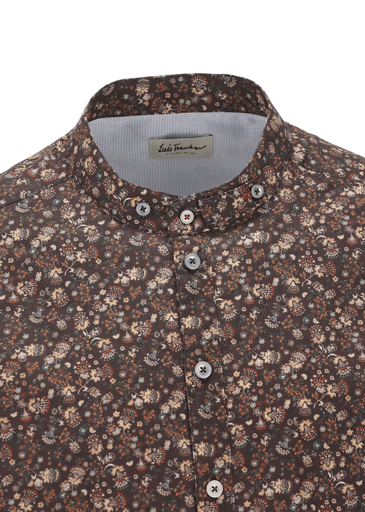 Luis Trenker Camicia con motivo floreale Lubernet Pezzi Unici