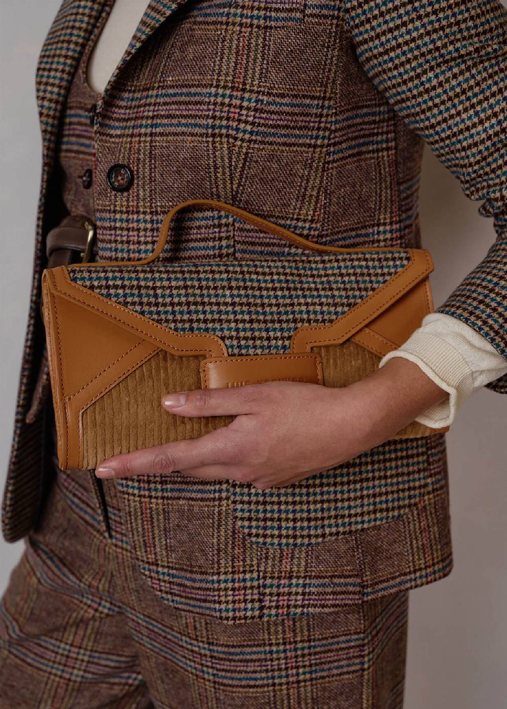Luis Trenker Clutch in mix di materiali Lubrief Sottocosto