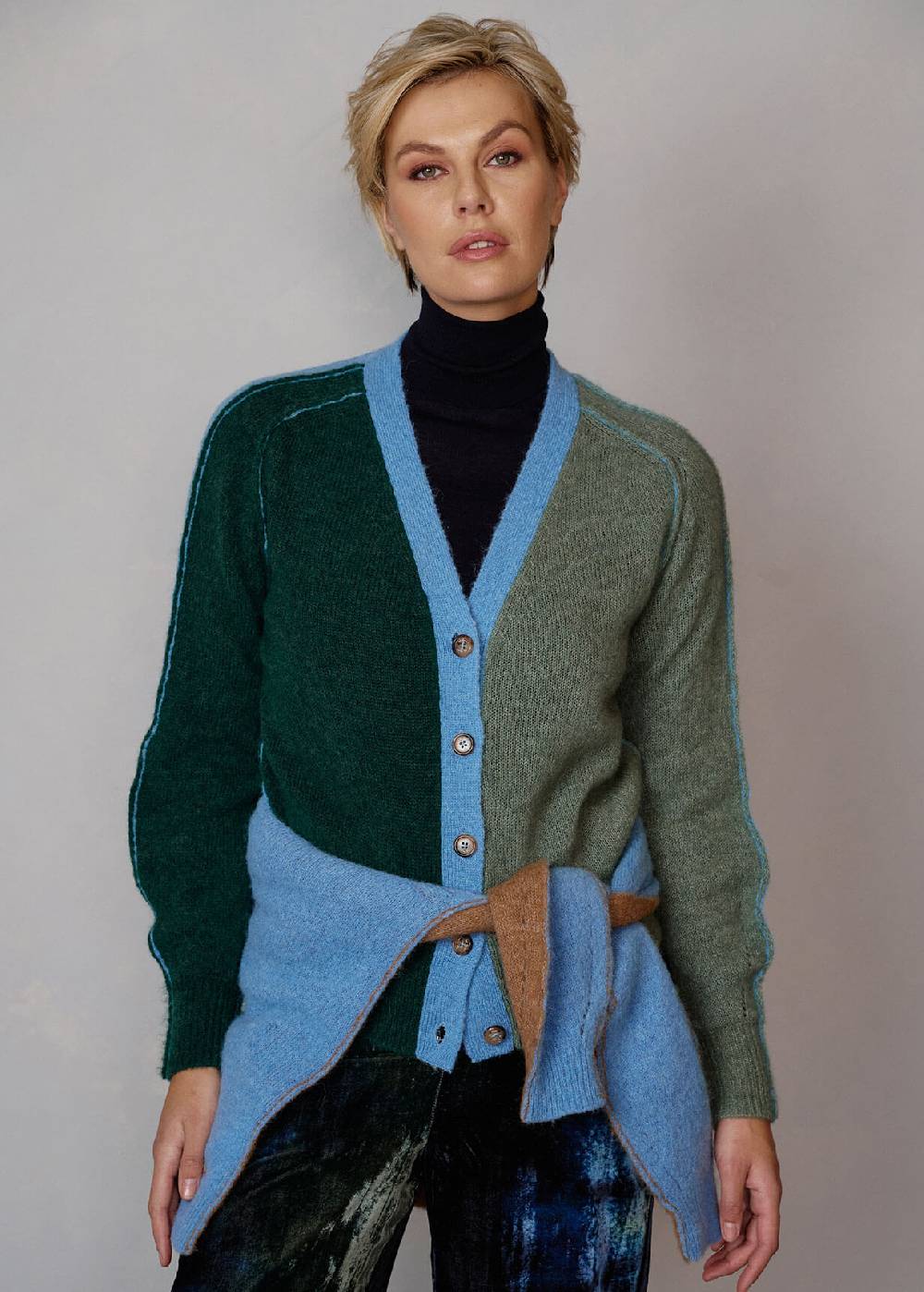 Luis Trenker Cardigan con effetto color block Luwadia Trasporto libero internazionale