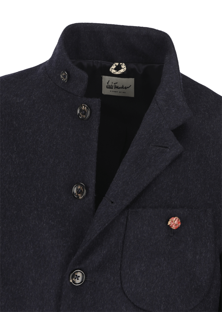 Luis Trenker Blazer in loden con colletto alla coreana Lusandro In Saldo