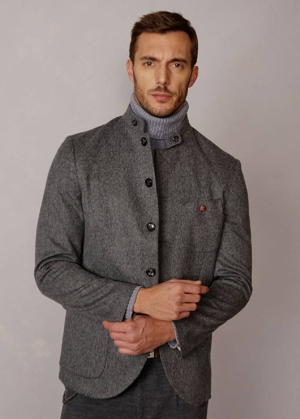 Luis Trenker Blazer in loden con colletto alla coreana Lusandro Nuova