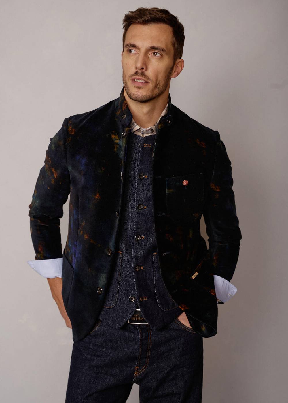 Luis Trenker Blazer in velluto con stampa Lusandro Italia