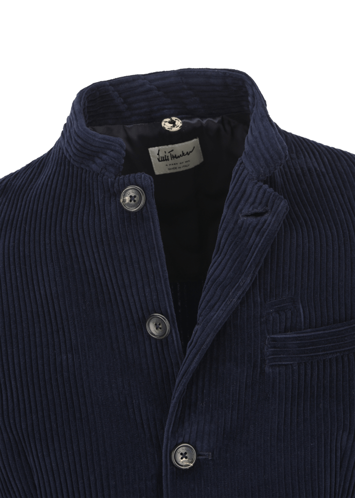Luis Trenker Blazer in velluto a coste con colletto alla coreana Lusandretto Vendita