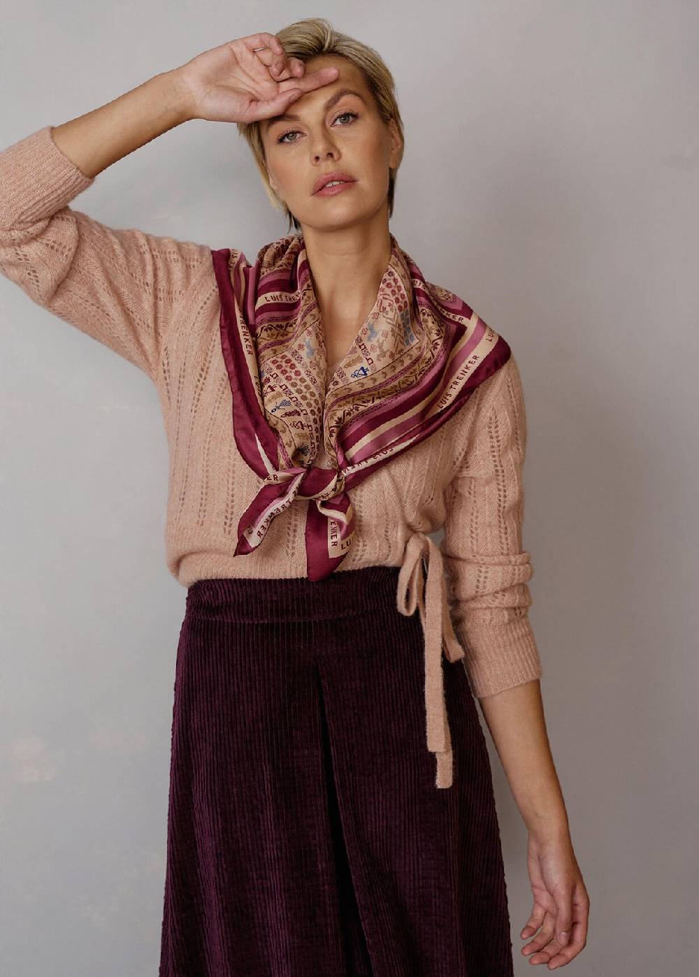 Luis Trenker Foulard in seta con stampa originale Lufrancara Novità