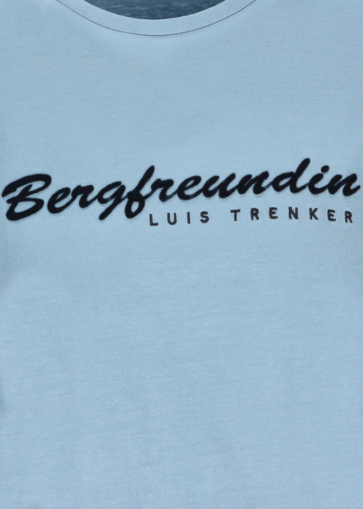 Luis Trenker Maglia a maniche lunghe con scritta "Bergfreundin" Consegna Veloce