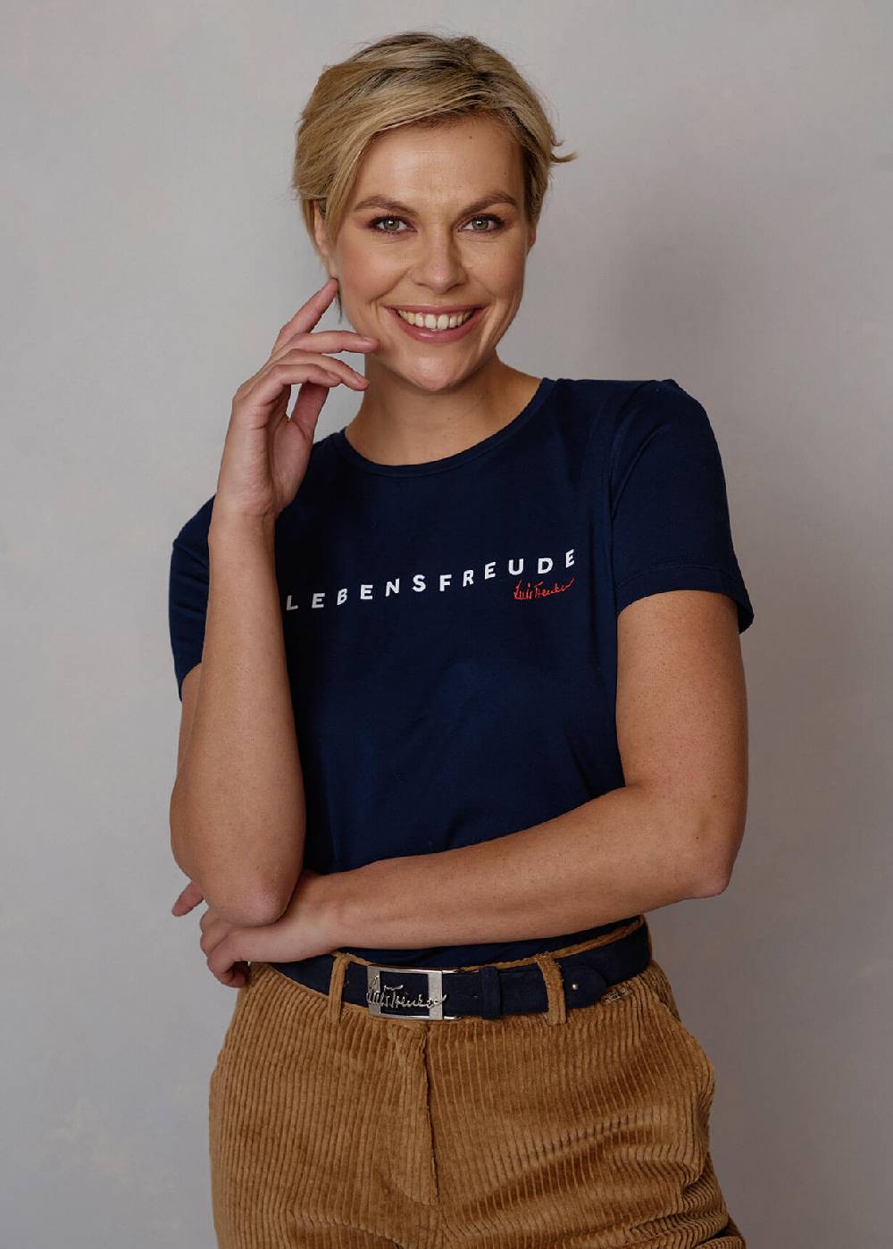 Luis Trenker T-shirt con scritta "Lebensfreude" Fino Al -60%