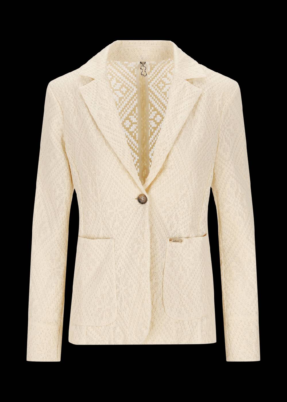 Luis Trenker Blazer monopetto a un bottone in pizzo e jersey modello Luregina Sconto di tempo limitato