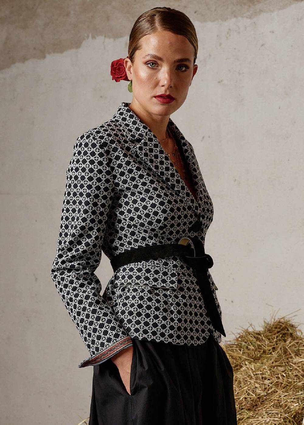 Luis Trenker Blazer in cotone jacquard modello Luramona Grande vendita