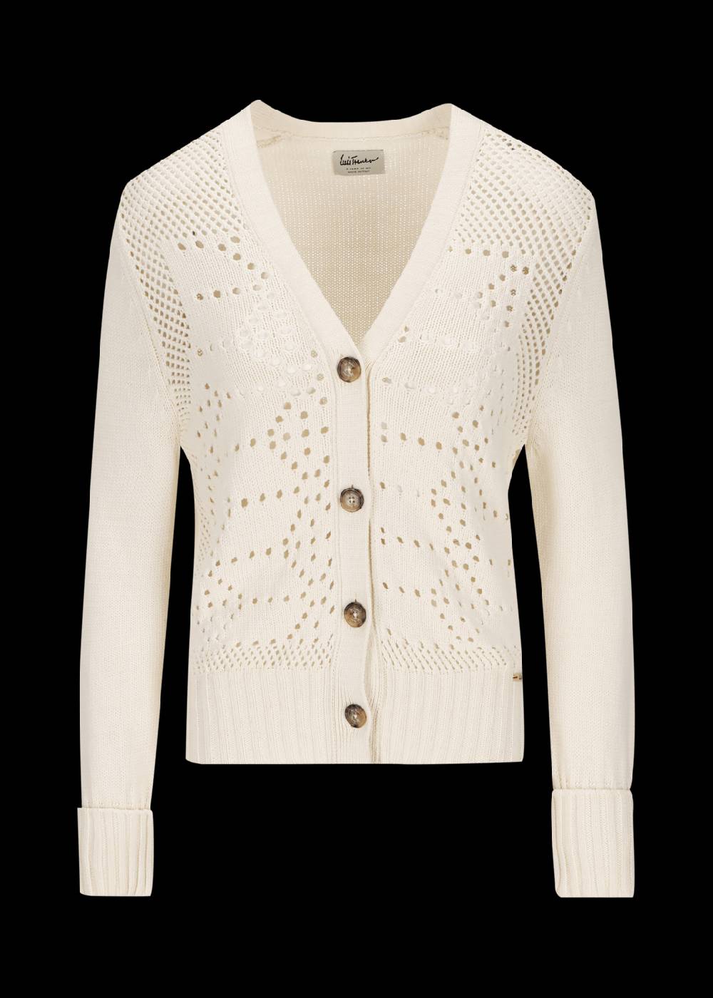 Luis Trenker Cardigan in maglia traforata in misto cotone modello Lualma Offerta esclusiva