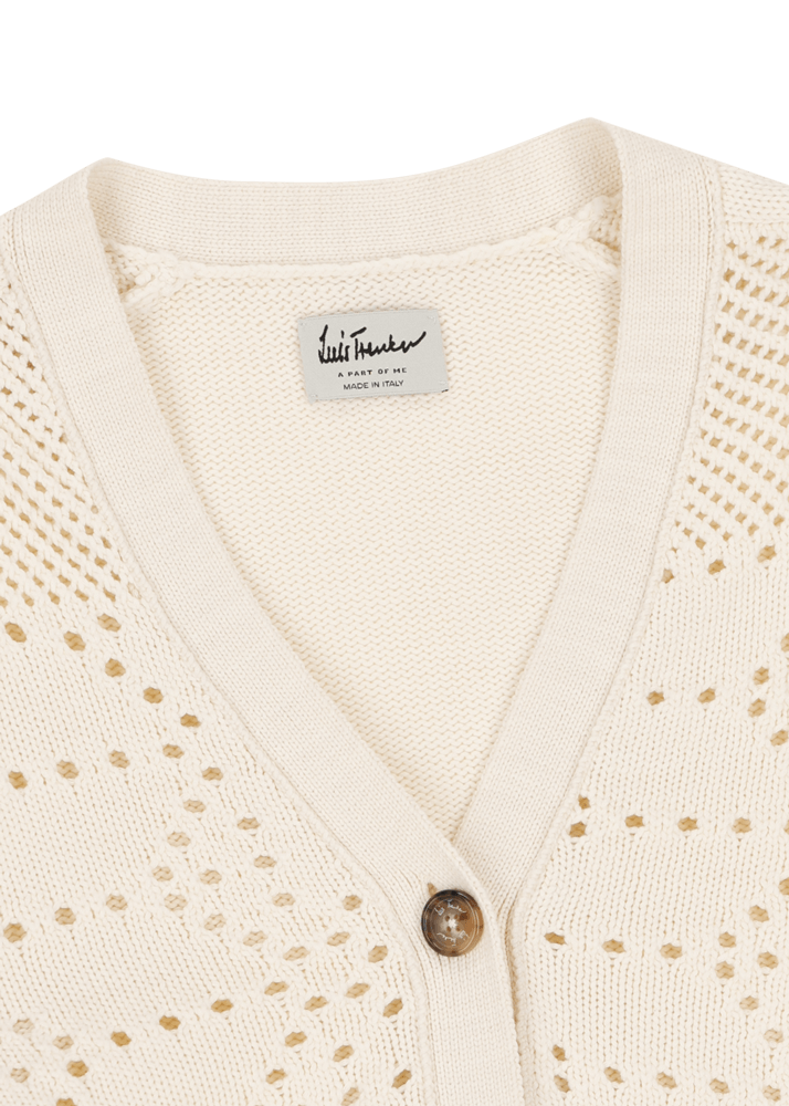 Luis Trenker Cardigan in maglia traforata in misto cotone modello Lualma Offerta esclusiva