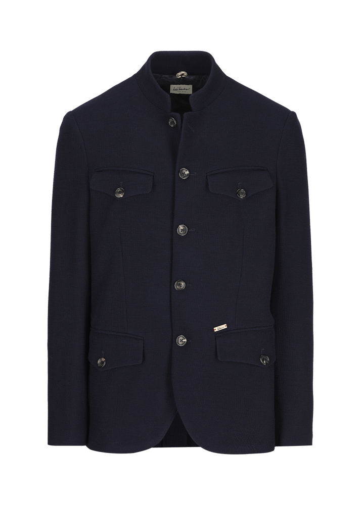 Luis Trenker Blazer in jersey con colletto alla coreana Lusepp Vendita calda