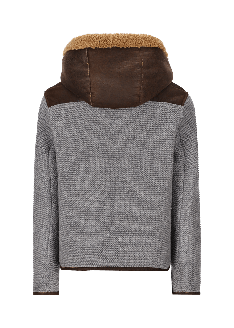 Luis Trenker Cardigan con parte anteriore in pelle Luwallace Offerte giornaliere