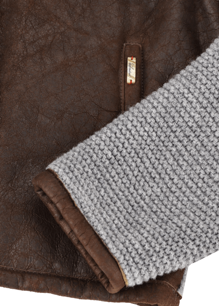 Luis Trenker Cardigan con parte anteriore in pelle Luwallace Offerte giornaliere