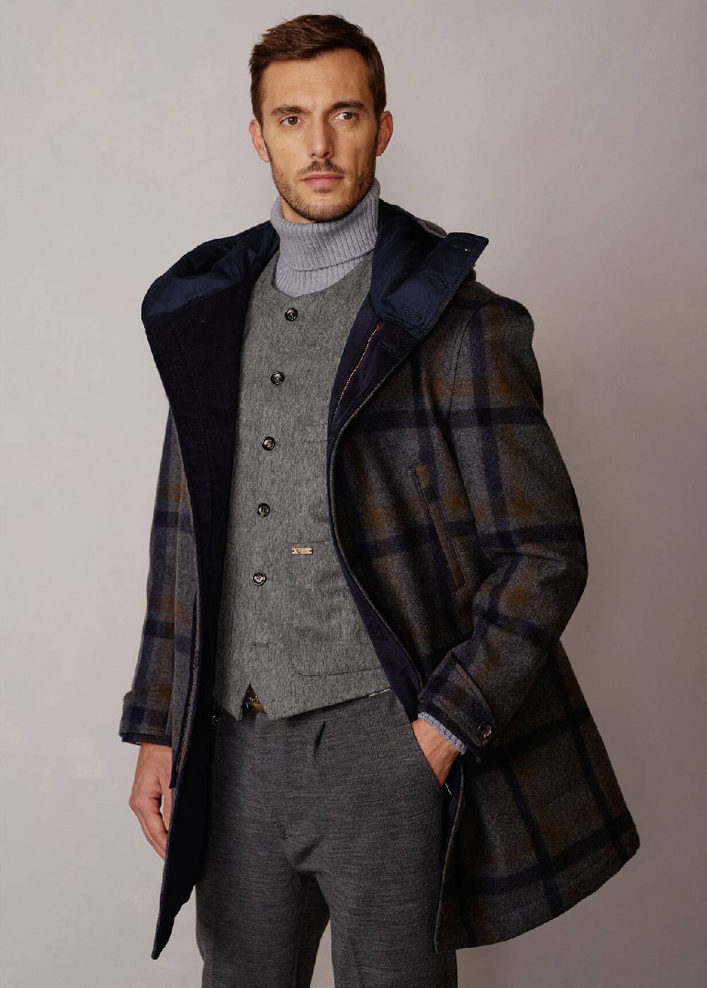 Luis Trenker Parka con motivo a quadri Lujosef Super Saving Price