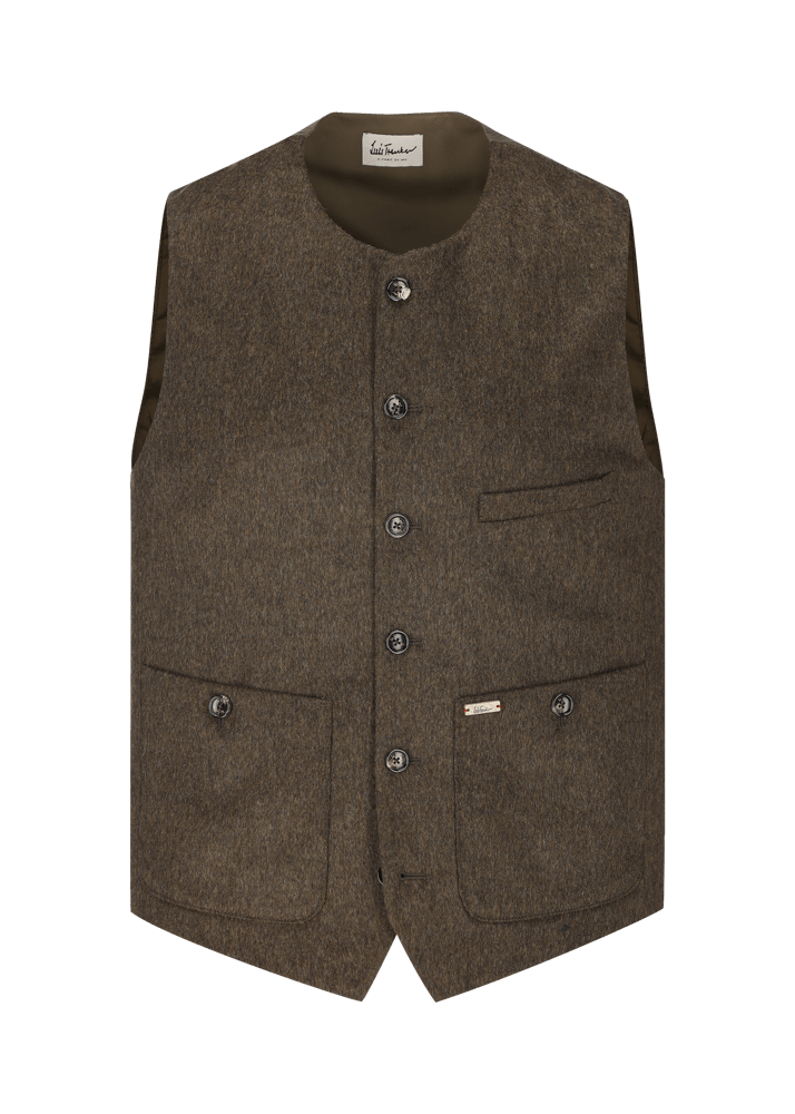 Luis Trenker Gilet in loden con scollo rotondo Lusven Ritorno libero