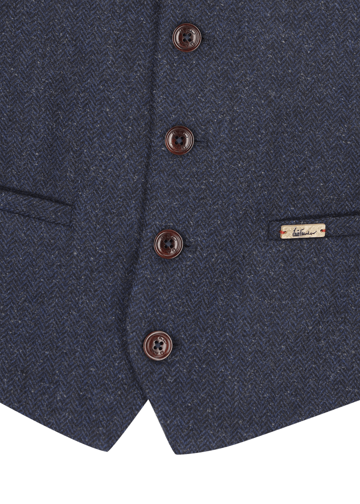 Luis Trenker Gilet con motivo a spina di pesce Lusebastian Fino al 50% di sconto