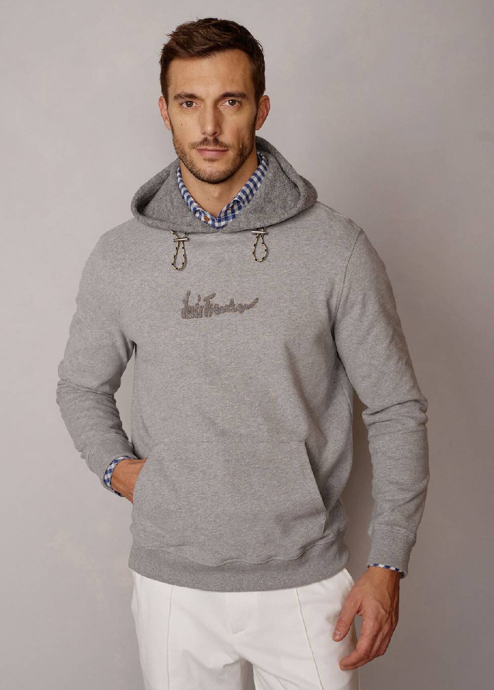 Luis Trenker Pullover con cappuccio e logo Luphilipp Consegna Veloce