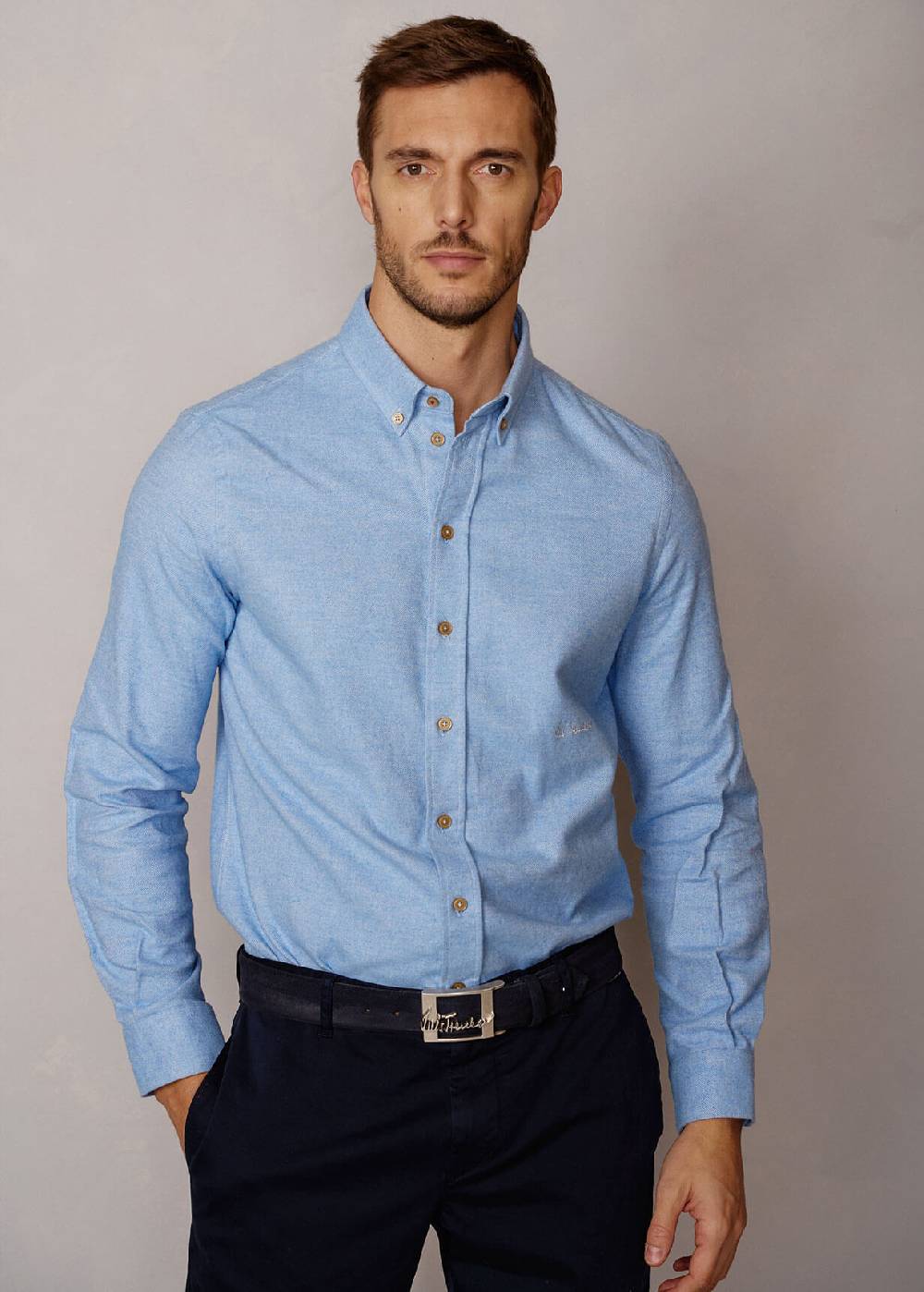 Luis Trenker Camicia in twill con colletto button down Lubenzio Convenienza