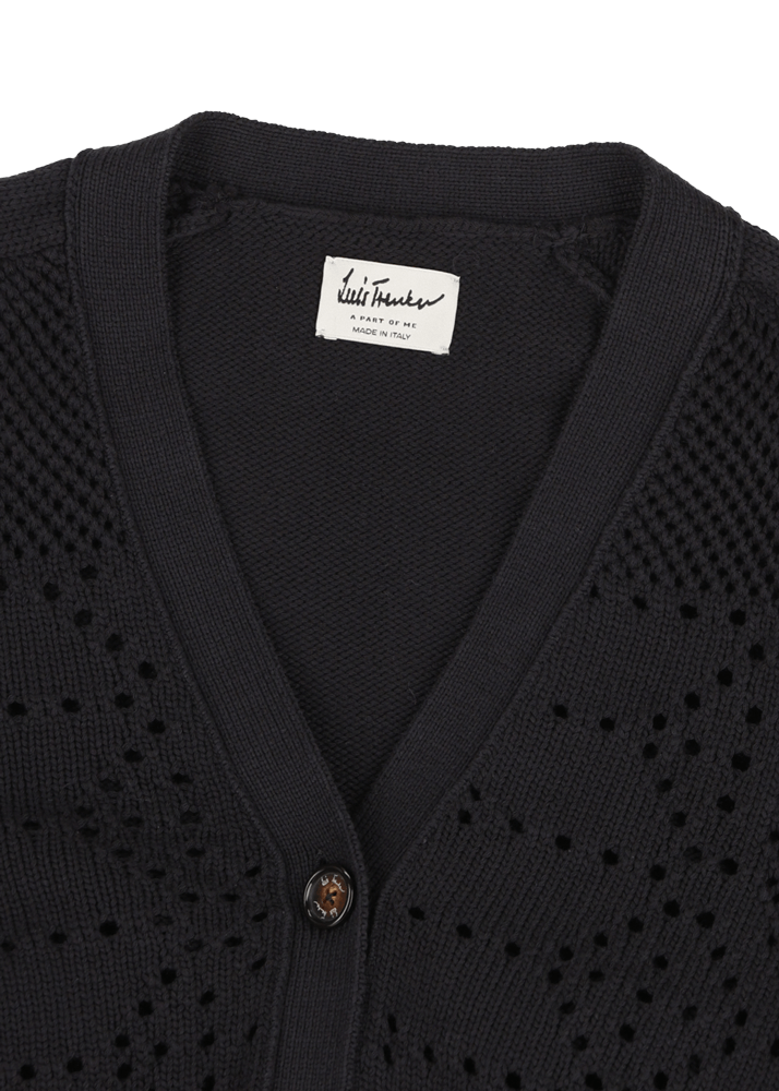 Luis Trenker Cardigan in maglia traforata in misto cotone modello Lualma Promozione temporanea