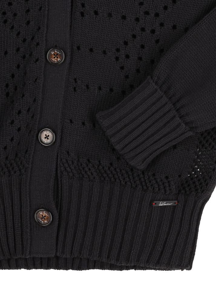 Luis Trenker Cardigan in maglia traforata in misto cotone modello Lualma Promozione temporanea