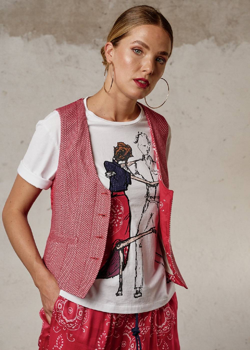 Luis Trenker Gilet con motivo a spina di pesce modello Luraja Fino al 60% di sconto