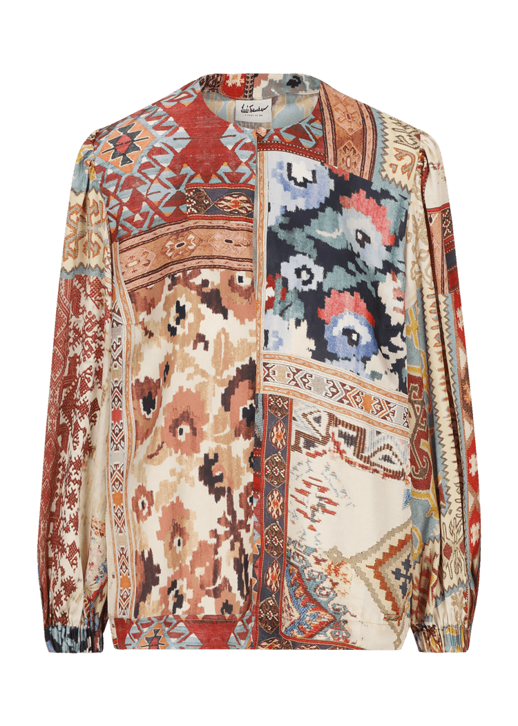 Luis Trenker Blusa modello Lugiada con stampa patchwork Nuovo