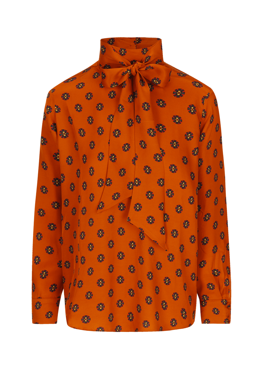 Luis Trenker Blusa modello Lubianca con fiocco e stampa Promozione