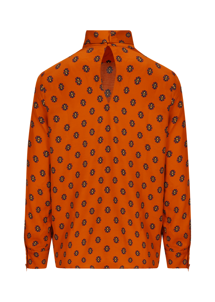 Luis Trenker Blusa modello Lubianca con fiocco e stampa Promozione