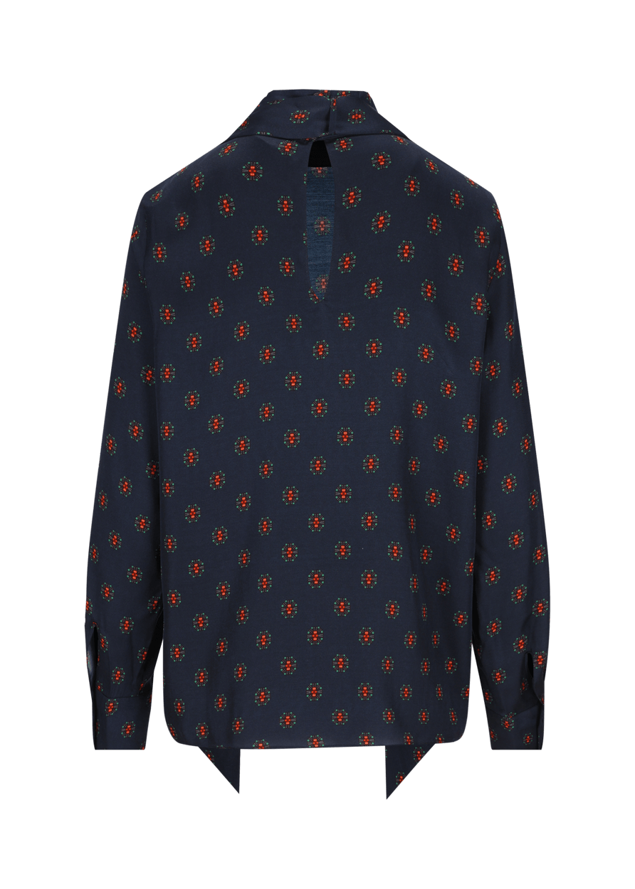 Luis Trenker Blusa modello Lubianca con fiocco e stampa Spedizione Gratuita