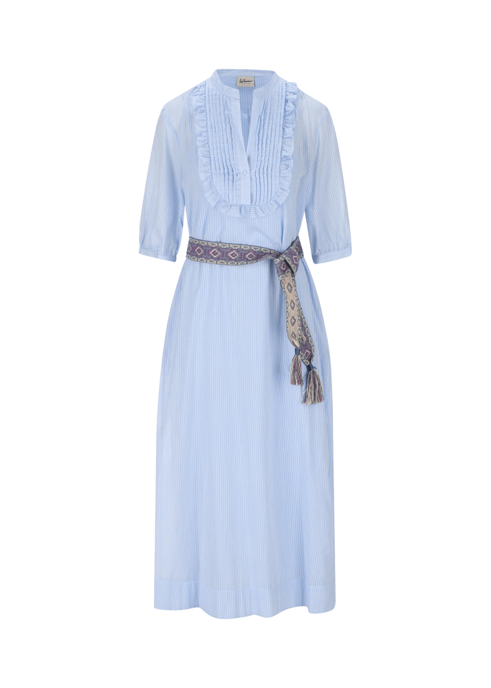 Luis Trenker Abito lungo in cotone con plastron modello Luceleste Offerta Anniversario