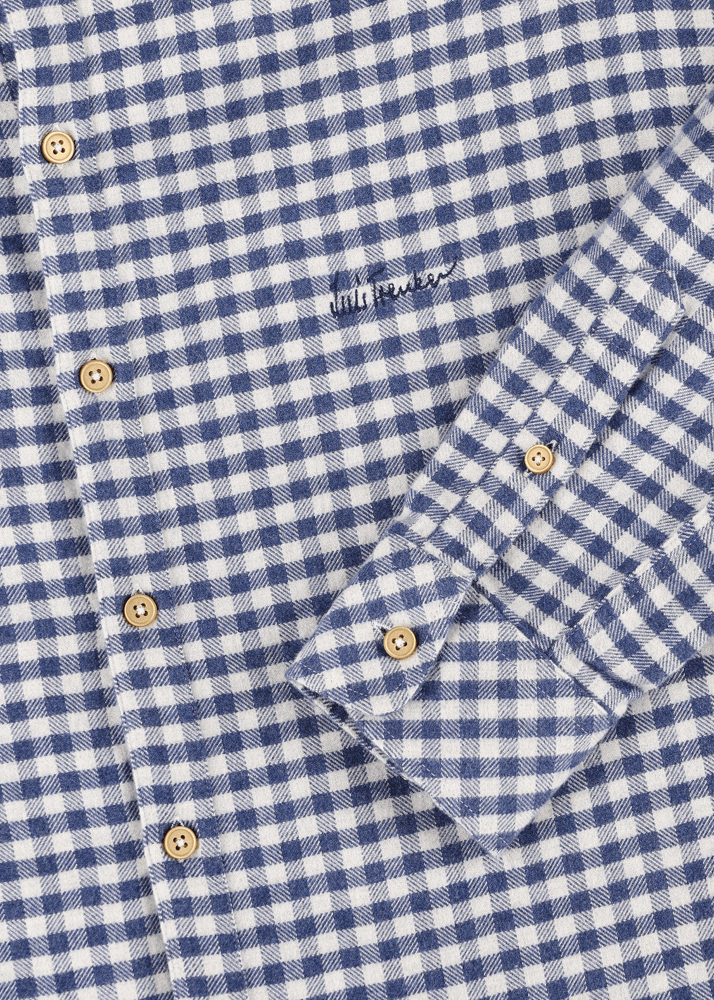 Luis Trenker Camicia con colletto alla coreana e motivo vichy Lubernet Offerte speciali