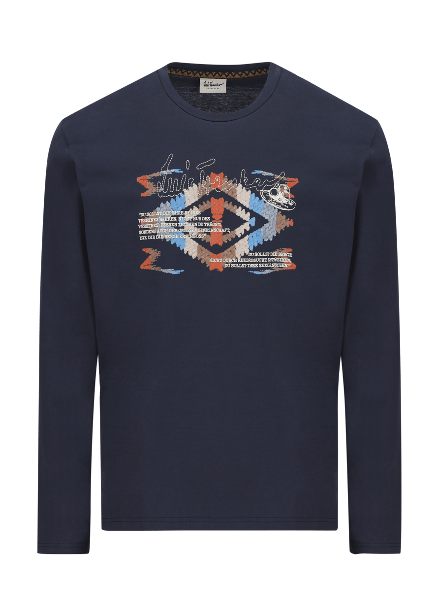 Luis Trenker Maglia a maniche lunghe con stampa e ricamo modello Luloris Fino al 50% di sconto