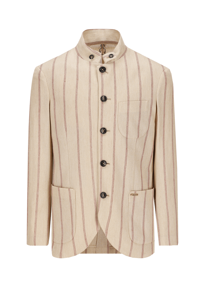 Luis Trenker Blazer in lino con motivo gessato modello Lusandro Offerta esclusiva