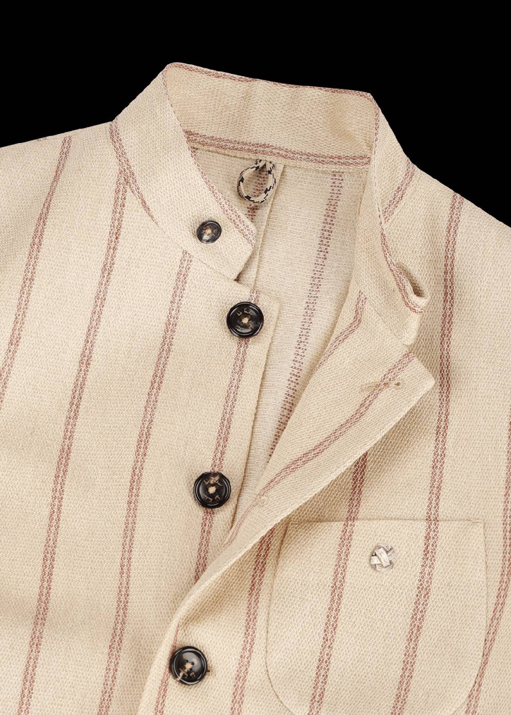 Luis Trenker Blazer in lino con motivo gessato modello Lusandro Offerta esclusiva