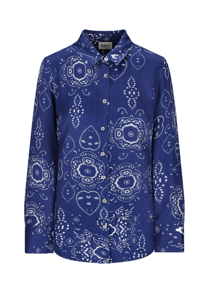 Luis Trenker Blusa in viscosa con stampa bandana modello Lubarbara Offerta temporanea
