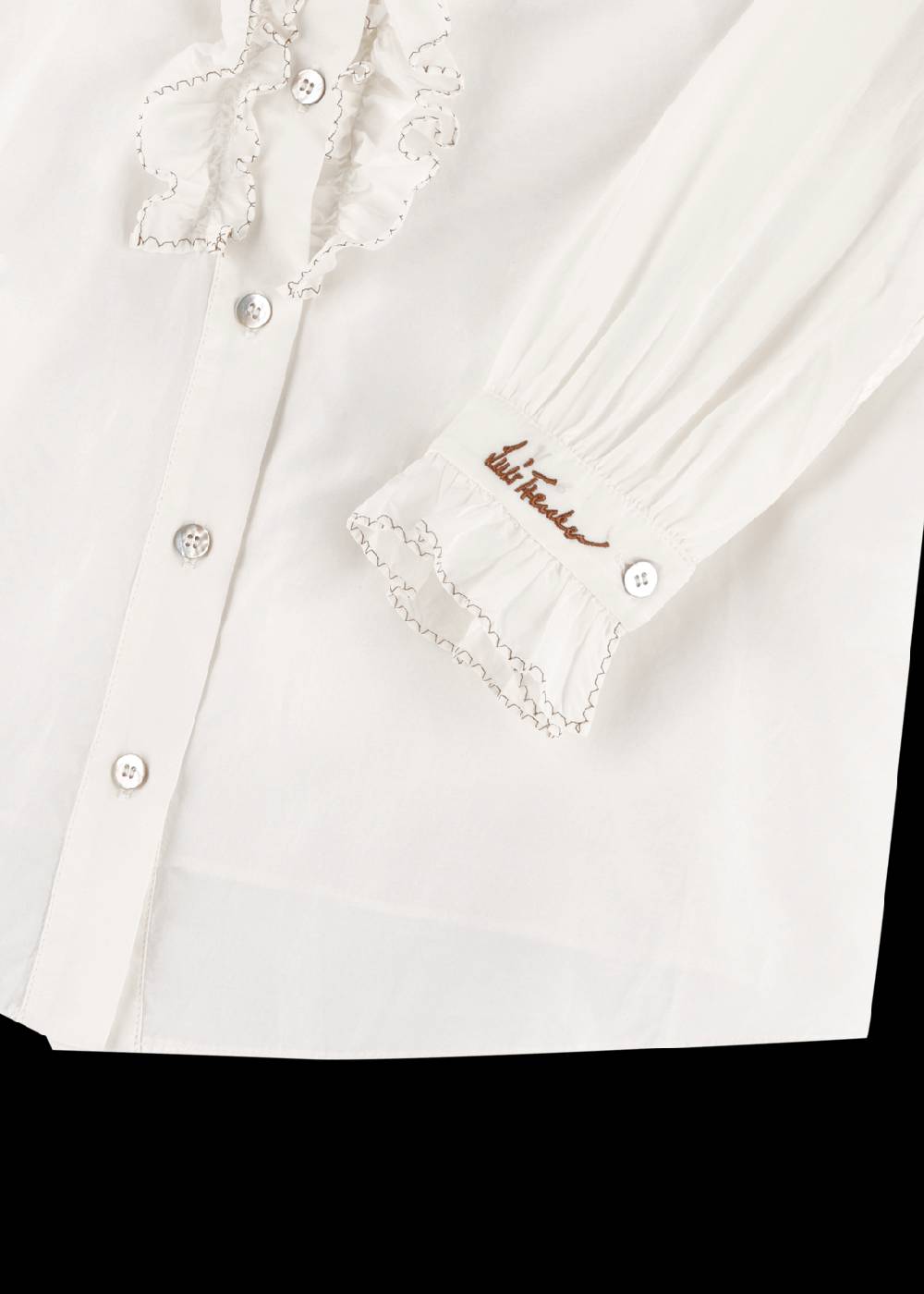 Luis Trenker Blusa con volant modello Lubrenda Grandi sconti