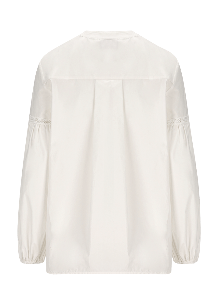 Luis Trenker Blusa in cotone con maniche a sbuffo modello Lufanny Offerte stagionali