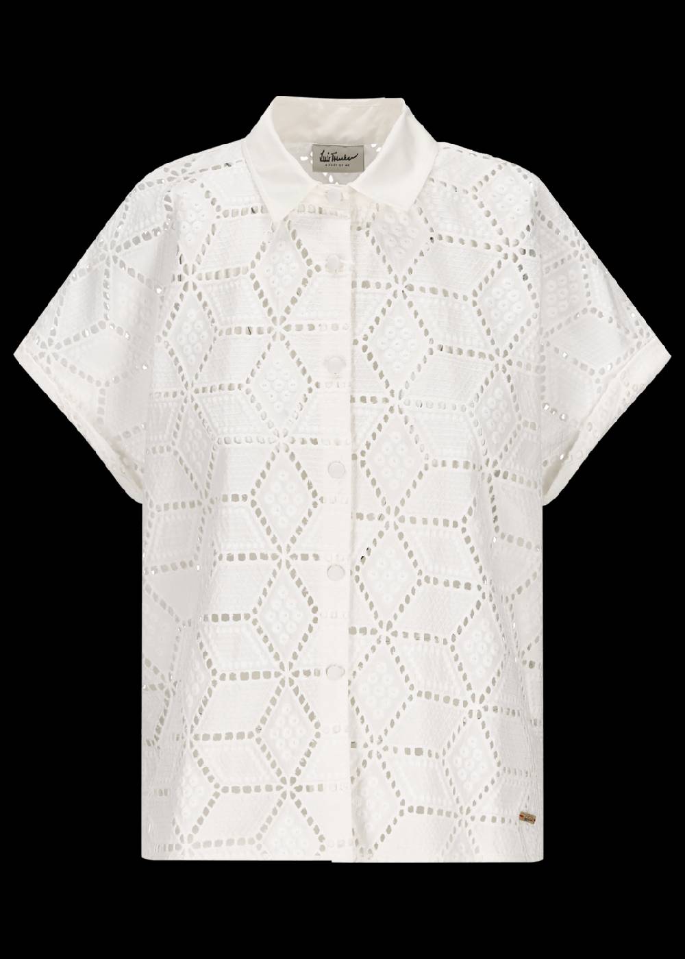 Luis Trenker Blusa a maniche corte in pizzo sangallo modello Luflora Offerte speciali