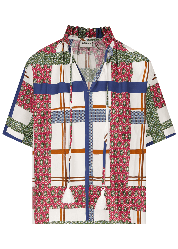 Luis Trenker Blusa a maniche corte con stampa colorata modello Lufiore Ritorno libero