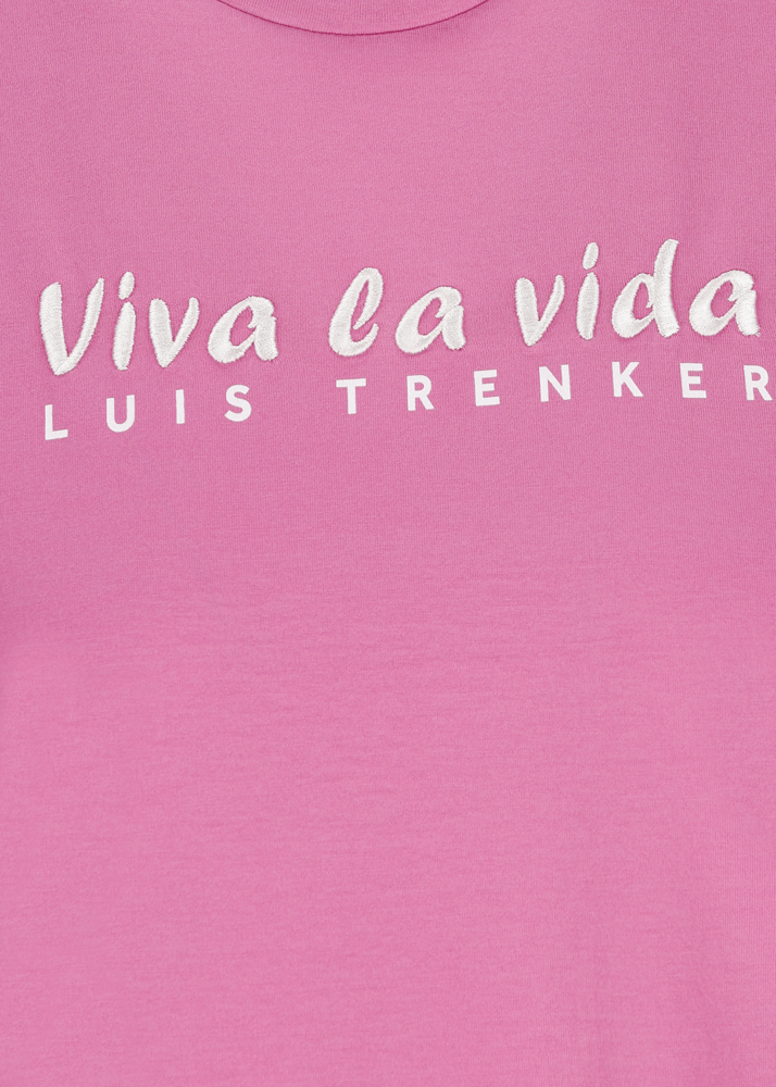 Luis Trenker T-shirt con slogan ricamato Viva la Vida Ultimi due giorni