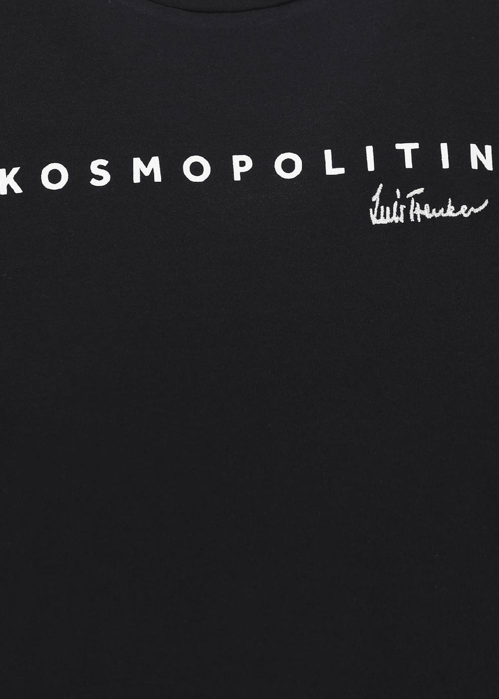 Luis Trenker T-shirt con logo ricamato e stampa "Kosmopolit" Fino al 60% di sconto