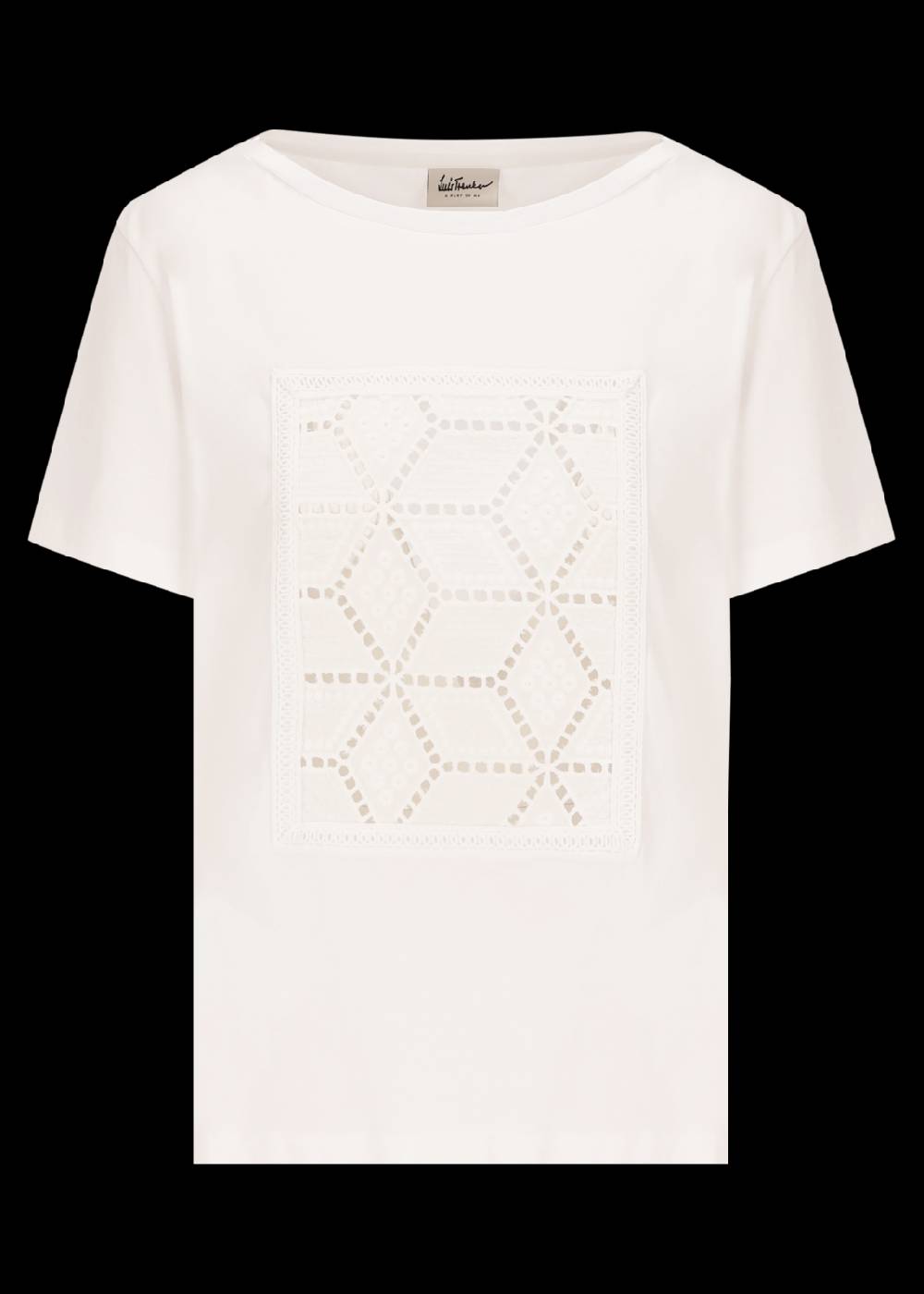 Luis Trenker T-shirt con inserto in pizzo sangallo modello Lutamara Solo un giorno rimasto