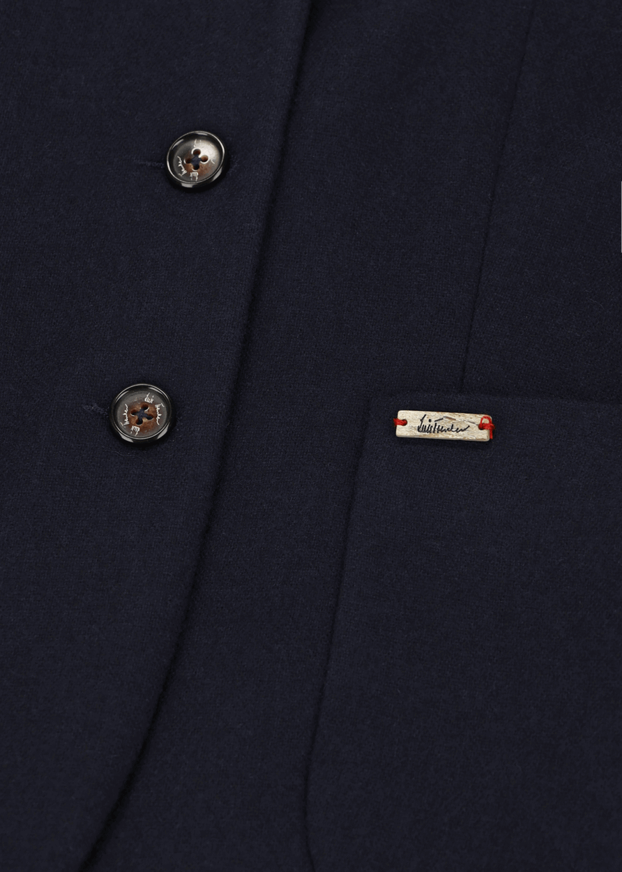 Luis Trenker Blazer di flanella con maniche lavorate a maglia modello Luranda Officina